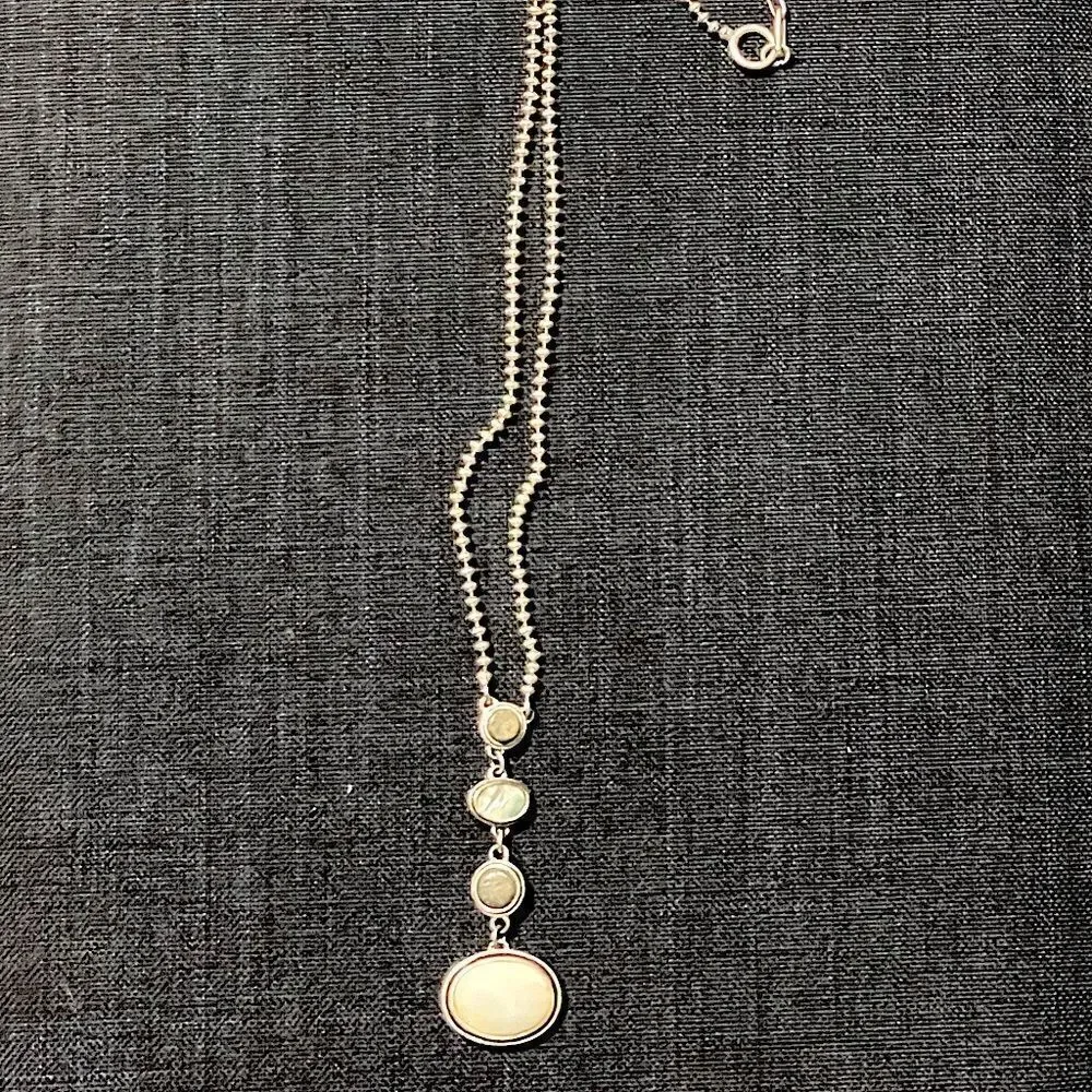 Kenneth Cole 4 Stone (Grey/Cream/Green/Brown ) Stacked Necklace.